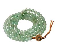 XHUUU 6mm Green Aventurine Crystal Beaded Necklace Wealth Boho 108 Mala Beads Long Necklaces for Women Men Protection and Prosperity Jewelry