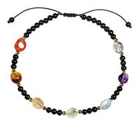 XHUUU 7 Chakra Agate Lava Stone Adjustable Anklet Bracelet for Women Essential Oil Diffuser Crystals and Gemstones Anklets for Sea Beach Foot Accessiory (Multi Colours)