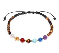 XHUUU 7 Chakra Lava Stone Beaded Anklet Essential Oil Diffuser Ankle Bracelets for Women Balance Energy Meditation Gifts Adjustable (Tiger's Eye)