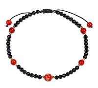 XHUUU Agate Bracelet Ankle Bracelets for Women Crystal Protection Amulet Crystals and Gemstones Beach Foot Gifts (Black Agate)