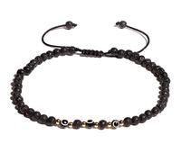 XHUUU Evil Eye Charms Beaded Anklet Protection Beach Foot Gemstones Crystals and Healing Stones Ankle Bracelets for Women Adjustable (Lava Stone)
