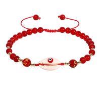XHUUU Feng Shui Red Agate Beaded Ankle Bracelets for Women Evil Eye Jewelry | Beaded Anklet, Handmade, Positive Energy, Beach, Adjustable 22-25 cm, The six syllable Mantra Beads, Vacation, Good Luck