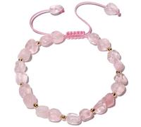 XHUUU Irregular Tumbled Crystals Beaded Bracelets Handmade Reiki Energy Bracelets for Women Jewelry Gifts (Rose Quartz)