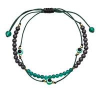 XHUUU Layered Agate Evil Eye Ankle Bracelets for Women Essential Oil Diffuser Beach Foot Anklet Meditation Yoga Charm Protection Gifts (Lava Stone/Agate)