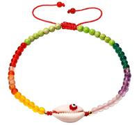XHUUU Reiki 7 Chakra Anklet Boho Shell Evil Eye Jewelry Ankle Bracelets for Women Protection Energy Good Luck Yoga Meditation Foot Chain