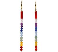 XHUUU Reiki 7 Chakra Long Drop Dangle Earrings for Women 925 Silver Gold Plated Colorful Crystal Earrings Meditation Yoga Relaxation Gifts