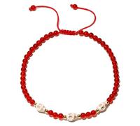 XHUUU Reiki Crystals and Stones Beaded Anklet Delicate Gothic Punk Personality Skull Charms Ankle Bracelets for Women Beach Foot Jewelry Gifts, L, Stone, Agate