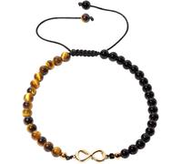 XHUUU Simple Agate/Tiger's Eye Beaded Friendship Bracelets Protection Wealth Eternal Love Handmade Infinity Bracelets for Women Good Luck Jewelry Adjustable