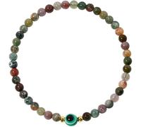 XHUUU Spiritual 4mm Indian Agate Beaded Bracelets for Women Trendy Stretch Evil Eye Bracelets Protection Energy Balance Good Luck Jewelry
