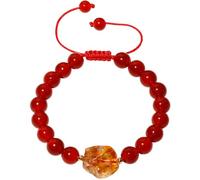 XHUUU Spiritual Gemstones and Crystals Beaded Bracelets Protection Raw Citrine Bracelets for Women and Men Wealth Good Luck Jewelry Unisex, M, Stone, Agate