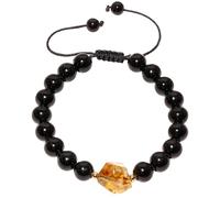 XHUUU Spiritual Gemstones and Crystals Beaded Bracelets Protection Raw Citrine Bracelets for Women and Men Wealth Good Luck Jewelry Unisex, M, Stone, obsidian