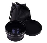 XhWser 52MM Wide-Angle Mirror Macro Camera Additional Lens 0.45X0.45x undistorted Wide-Angle Macro 2-in-1, black