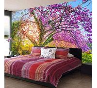 XHXI Wall Mural Wallpaper Cherry Blossom Tree 3D Floral Wall Painting Paper Home Decor Living Room Bedroom TV Background Phot 3D Wallpaper Living Room The Wall for Bedroom Mural border-400cm×280cm