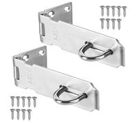 XHYASD 2 Pcs Padlock Hasp and Staple, 5 Inch Stainless Steel Shed Door Lock, Security Hasp for Doors Windows Cabinets Pet Cages