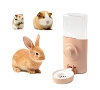 XHYASD Hamster Drinking Bottle 80 ml, Pink 3-in-1 Rodent Water Bottle with Double Feeding Bowl & Stand, No Water Leakage, Automatic Water Dispenser for Hamsters, Rabbits, Guinea Pigs, Chinchilla