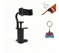 XHYdamile Guitar Phone Holder, Adjustable Mount for 6-10.5cm Thick Guitars/Ukulele, Sheet Music Holder, Ideal for Digital Sheet Music, Compatible with All Smartphones (Logo Keychain)