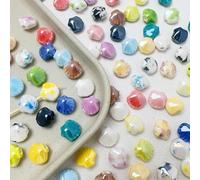 XHYXWN 10 Pcs 12x14 Mm Colorful Shell Ceramic Beads, Irregular Ceramic Loose Beads, for Beaded DIY Handmade Bracelets, Necklaces, Earrings Accessories