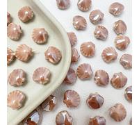 XHYXWN 10 Pcs 12x14 Mm Colorful Shell Ceramic Beads, Irregular Ceramic Loose Beads, for Beaded DIY Handmade Bracelets, Necklaces, Earrings Accessories