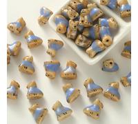 XHYXWN 10 Pcs 14 Mm Handmade Glazed Ceramic Loose Beads, Animal Shaped Ceramic Beads, for DIY Beaded Bracelets, Necklaces, Keychain Accessories