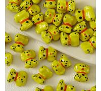 XHYXWN 10 Pcs 14x17 Mm Animal Shaped Ceramic Loose Beads, Painted Glazed Porcelain Beads, for Handmade DIY Bracelet Necklace Pendant Making