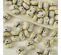 XHYXWN 10 Pcs 14x17 Mm Animal Shaped Ceramic Loose Beads, Painted Glazed Porcelain Beads, for Handmade DIY Bracelet Necklace Pendant Making