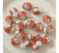 XHYXWN 10 Pcs 14x19 Mm Animal Pattern Ceramic Loose Beads, Hand-Painted Ceramic Spacer Beads, for DIY Beaded Bracelets, Necklaces and Pendants Making