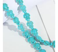 XHYXWN 100 Pcs 14x18 Mm Synthetic Turquoise Beads, Turtle Spacer Beads, Blue, White, For Diy Crafts Bracelet Pendant Keychain Making