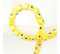 XHYXWN 100 Pcs 8/10 Mm Square Ceramic Beads, Devil's Eye Ceramic Loose Beads, for DIY Handmade Beaded Necklaces, Bracelets, Earrings and Jewelry Making
