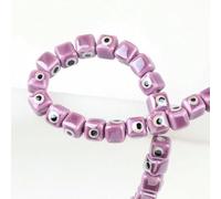 XHYXWN 100 Pcs 8/10 Mm Square Ceramic Beads, Devil's Eye Ceramic Loose Beads, for DIY Handmade Beaded Necklaces, Bracelets, Earrings and Jewelry Making