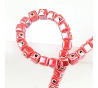 XHYXWN 100 Pcs 8/10 Mm Square Ceramic Beads, Devil's Eye Ceramic Loose Beads, for DIY Handmade Beaded Necklaces, Bracelets, Earrings and Jewelry Making