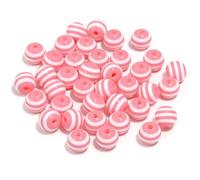 XHYXWN 100 Pcs 8/12 Mm Colorful Striped Beads, Straight Hole Round Resin Loose Beads, for DIY Bracelet Necklace Keychain Pendant Decoration Accessories