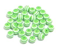 XHYXWN 100 Pcs 8/12 Mm Colorful Striped Beads, Straight Hole Round Resin Loose Beads, for DIY Bracelet Necklace Keychain Pendant Decoration Accessories