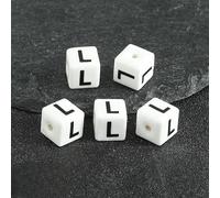 XHYXWN 100 Pcs 8 Mm Square Ceramic Number and Letter Beads, Glazed Ceramic Spacer Beads, for DIY Beaded Handmade Bracelet and Necklace Making