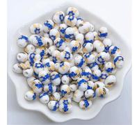 XHYXWN 100 Pcs 8x10 Mm Large Hole Porcelain Barrel Beads, Floral Print Ceramic Loose Beads, for DIY Hand-Woven Bracelet Necklace Pendant Making
