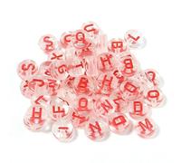 XHYXWN 1000 Pcs 7 Mm Acrylic Clear Letter Beads, Colorful Flat Round Letter Loose Beads, for Stringing, DIY Bracelet Necklace Crafts Jewelry Making
