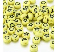 XHYXWN 1000 Pcs 7 Mm Acrylic Round Letter Beads with Holes for Threading, Suitable for Making DIY Bracelets, Necklaces, and Handicrafts