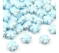 XHYXWN 20-100 Pcs 12 Mm Flower Shaped Porcelain Beads, Colorful Glazed Ceramic Spacer Beads, for DIY Handmade Braided Bracelet Necklace Earrings Jewelry Making