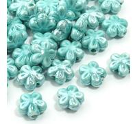 XHYXWN 20-100 Pcs 12 Mm Flower Shaped Porcelain Beads, Colorful Glazed Ceramic Spacer Beads, for DIY Handmade Braided Bracelet Necklace Earrings Jewelry Making