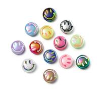 XHYXWN 20-100 Pcs 15 Mm Colorful Smiley Face Acrylic Beads, Round Acrylic Smiley Face Spacer Beads, for DIY Bracelet Necklace Keychain Jewelry Making