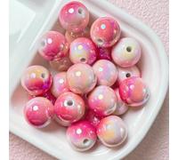 XHYXWN 20-100 Pcs 16 Mm Two-Color Gradient Acrylic Beads, Colorful Round Acrylic Spacer Beads, for DIY Bracelet Necklace Keychain Jewelry Making