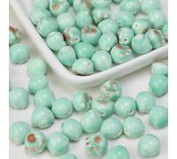 XHYXWN 20/30/50 Pcs 11x12 Mm Colorful Glazed Ceramic Loose Beads, Handmade Porcelain Beads, for DIY Beaded Bracelets, Necklaces, Keychains