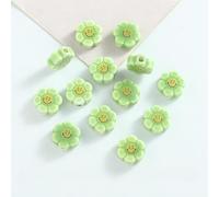 XHYXWN 20 Pcs 10 Mm Colorful Flower Shaped Smiley Face Porcelain Beads, Craft Ceramic Loose Beads, for Bracelet Necklace DIY Beaded Accessories