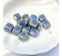 XHYXWN 20 Pcs 10 Mm Colorful Square Ceramic Beads, Handmade Ceramic Spacer Beads, for DIY Handmade Earrings Jewelry Necklace Bracelet Material Accessories