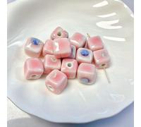 XHYXWN 20 Pcs 10 Mm Colorful Square Ceramic Beads, Handmade Ceramic Spacer Beads, for DIY Handmade Earrings Jewelry Necklace Bracelet Material Accessories