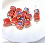 XHYXWN 20 Pcs 10 Mm Colorful Square Ceramic Beads, Handmade Ceramic Spacer Beads, for DIY Handmade Earrings Jewelry Necklace Bracelet Material Accessories