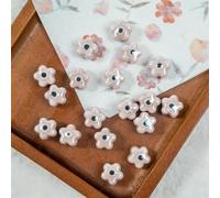 XHYXWN 20 Pcs 10 Mm Devil Eye Ceramic Loose Beads, Colorful Flower-Shaped Glazed Ceramic Beads, for DIY Beaded Bracelets, Necklaces, Earrings and Jewelry Making