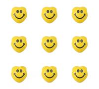 XHYXWN 20 Pcs 12/14/15 Mm Yellow Smiley Face Beads, Bulk Ceramic Spacer Beads for Bracelet Necklace Keychain DIY Jewelry Accessories