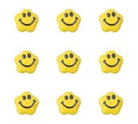 XHYXWN 20 Pcs 12/14/15 Mm Yellow Smiley Face Beads, Bulk Ceramic Spacer Beads for Bracelet Necklace Keychain DIY Jewelry Accessories