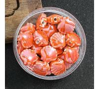 XHYXWN 20 Pcs 12 Mm Colorful Shell Ceramic Beads, Irregular Glazed Ceramic Loose Beads, for DIY Crafts Bracelet Necklace Pendant Making