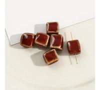 XHYXWN 20 Pcs 12 Mm Geometric Square Ceramic Beads, Hand-Glazed Ceramic Spacer Beads, for DIY Beaded Bracelet Pendant Making